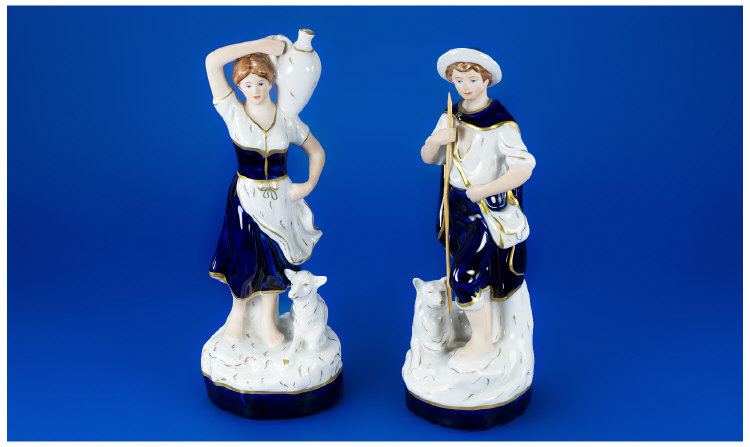 Appraisal: Two Royal Dux Figures one of a shepherd boy and