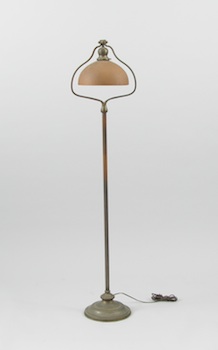 Appraisal: A Handel Floor Lamp with Glass Shade A Handel floor