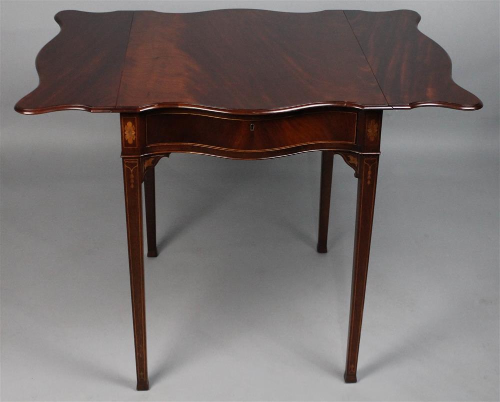 Appraisal: FEDERAL STYLE INLAID MAHOGANY PEMBROKE TABLE BY SOUTHAMPTON having a