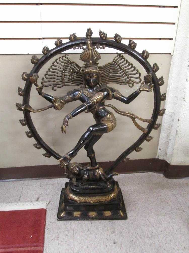 Appraisal: INDIA BRONZE SHIVA NATARAJA FIGURE a -arm figure in dancing