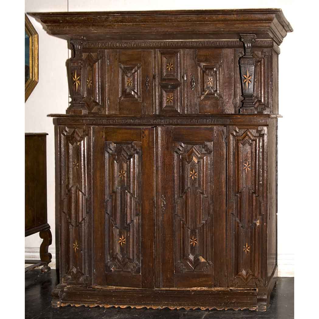 Appraisal: Continental Oak Court Cupboard Late th century and later The