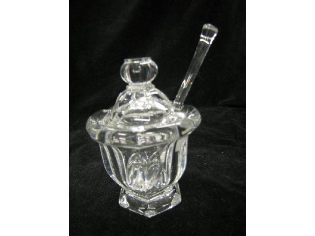 Appraisal: Baccarat Crystal Jam or Jelly jar with spoon