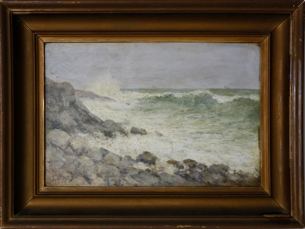 Appraisal: George Frederick Morse Oil on Artist Board Rocky Coastline George