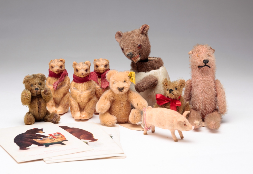 Appraisal: GROUP OF ANIMALS AND TOYS Late th-mid th century Stuffed