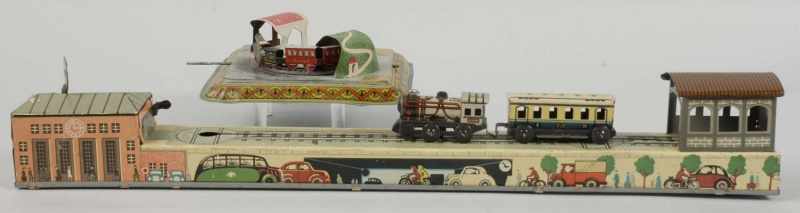 Appraisal: Lot of Tin Litho Train Toys Description German Includes wind-up