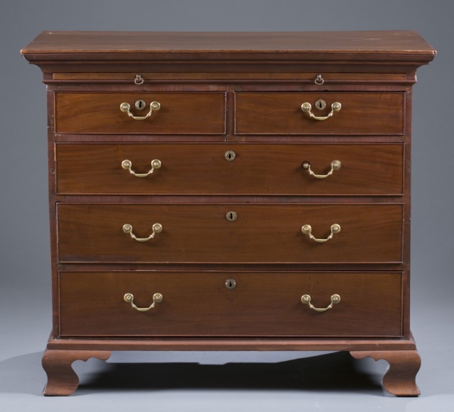 Appraisal: th c English Bachelor's Chest Mahogany with oak secondary Side