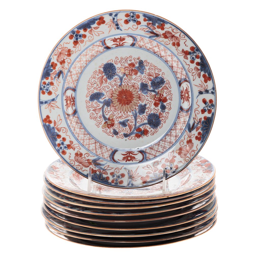 Appraisal: Chinese Export Imari Plates Circa - floral and vine decoration