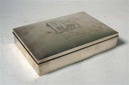 Appraisal: Rectangular sterling silver cigar box Andrew Taylor circa Plain design