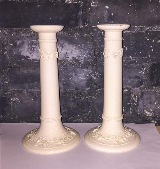 Appraisal: Sale Lot A Pair of Wedgwood Creamware Candlesticks th century