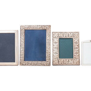 Appraisal: Four Silver Picture Frames th Century comprising an example stamped