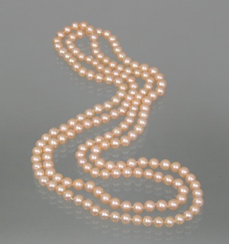 Appraisal: Another Lariat Strand of Freshwater Cultured Pearls of Golden Pink