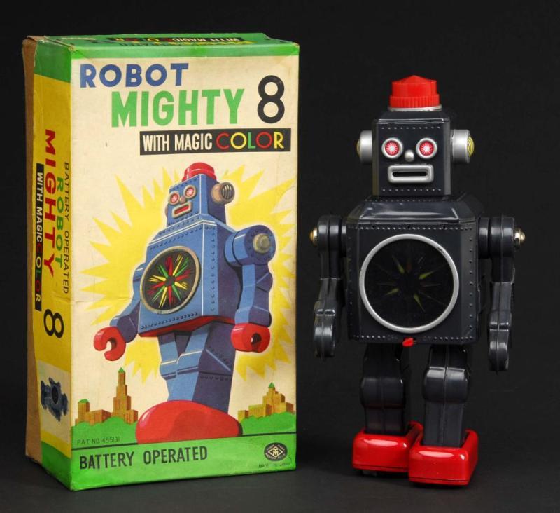 Appraisal: Mighty Robot Description Japanese Made by Masudaya Working When in