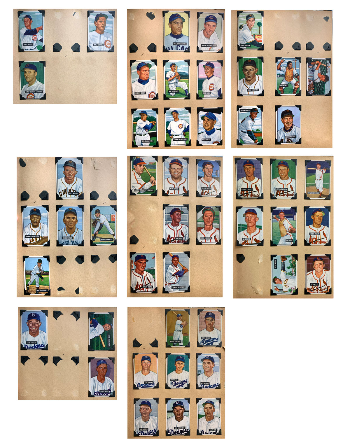 Appraisal: COLLECTION OF TIME CAPSULE BOWMAN BASEBALL CARDS A sampling of