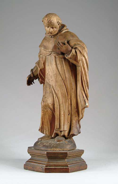 Appraisal: CARVED SANTOS Fine wood carving of a man with robe