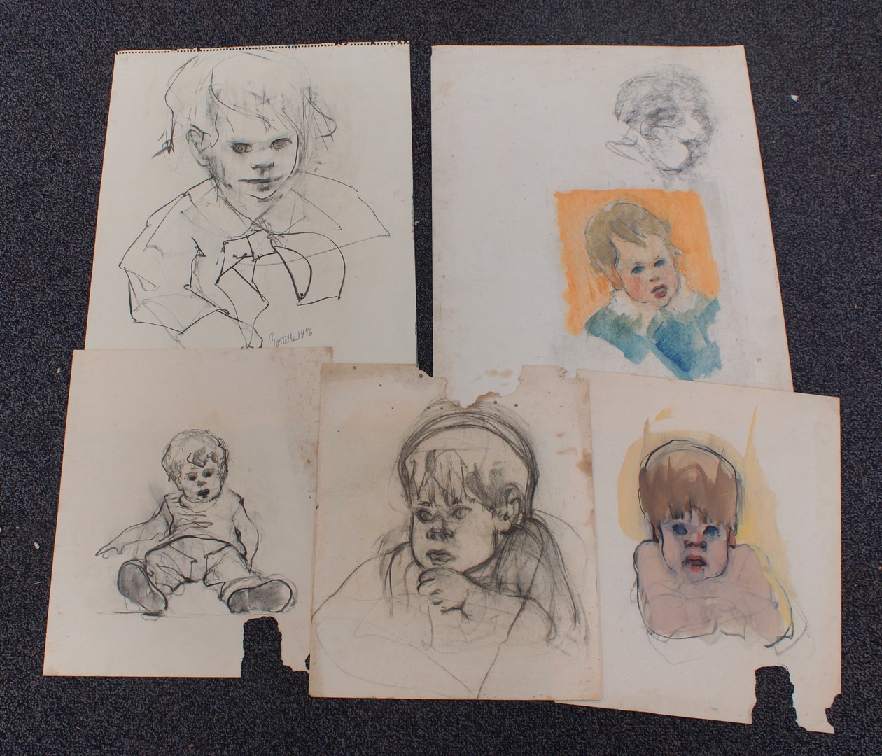 Appraisal: Tom Bostelle American PA - Portfolio of Sketches of Children