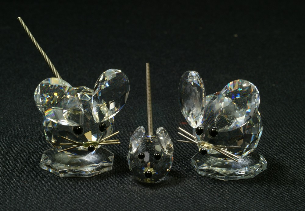 Appraisal: Swarovski crystal mice largest not counting tail one mouse missing