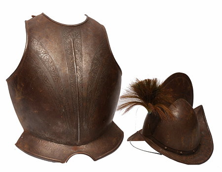 Appraisal: AN ANTIQUE STYLE BREAST PLATE cm in length together with