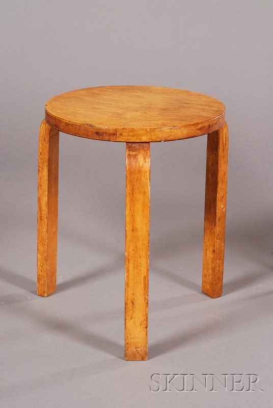 Appraisal: Alvar Aalto Stool Birch bent wood Finsvea Finland mid th