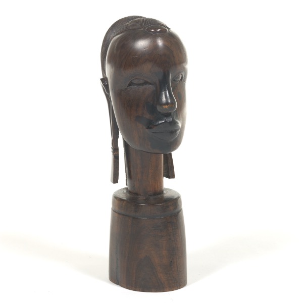 Appraisal: TANGANYIKA AFRICAN HAND CARVED ROSEWOOD CEREMONIAL BUST SCULPTURES x x