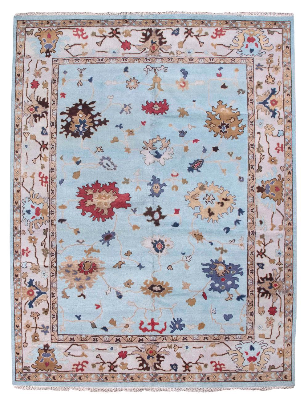 Appraisal: SULTANABAD DESIGN RUG ' X ' Early st Century Robin's-egg