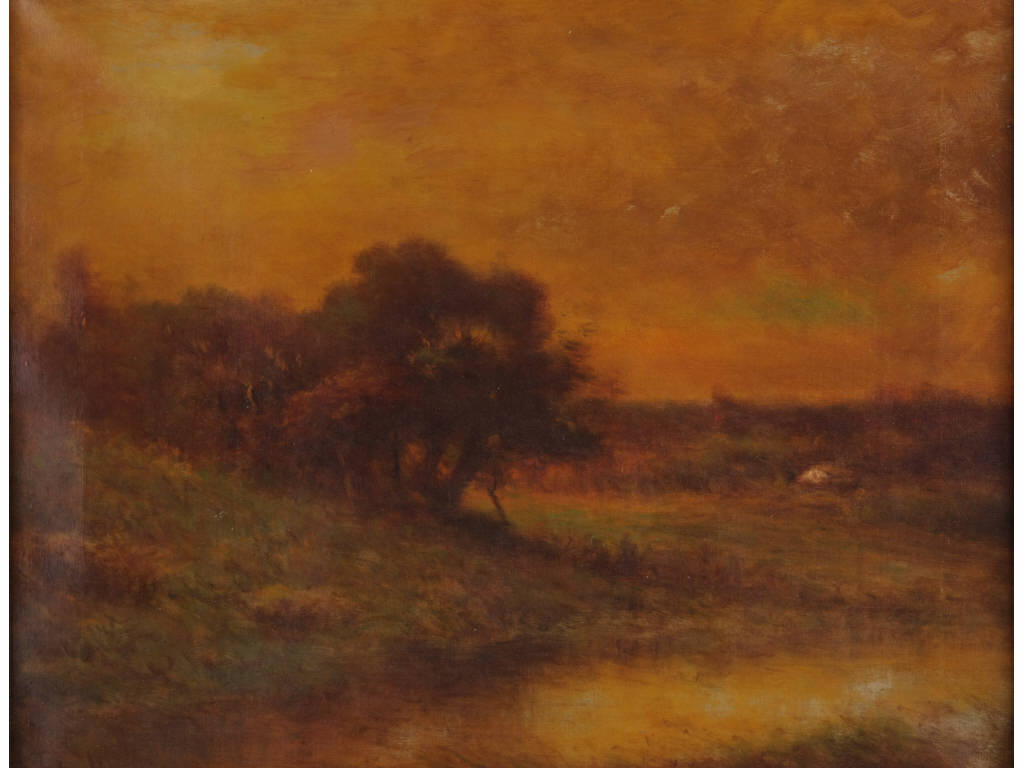 Appraisal: Hudson Kitchell NY - Autumn Evening oil on canvas signed