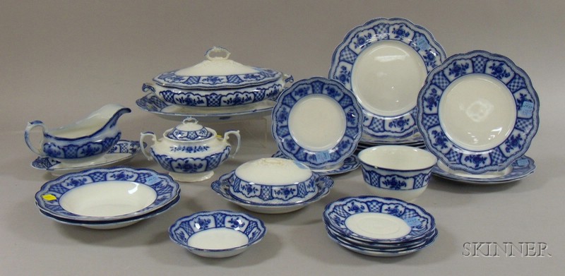 Appraisal: Twenty-four Piece W H Grindley Flow Blue Melbourne Pattern Porcelain