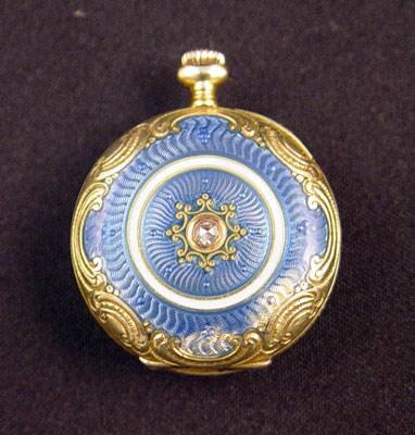 Appraisal: K ROLEX ENAMEL POCKET WATCH WITH DIAMOND Rolex Pocket Watch-Open-faced