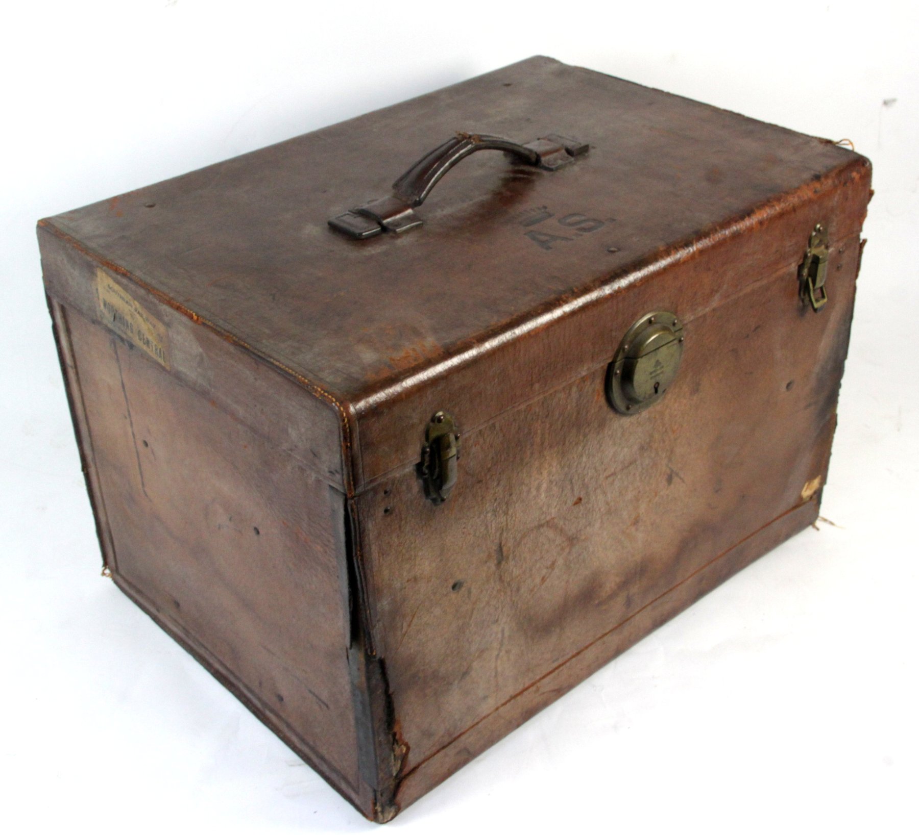 Appraisal: A leather hat box by M Wurzl Sohne Karlsbad the