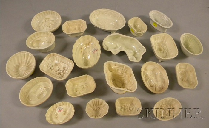 Appraisal: Twenty-one English Creamware Culinary Molds various shapes subjects include plum