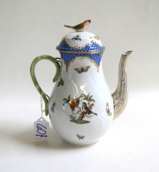 Appraisal: HEREND HAND PAINTED PORCELAIN COFFEE POT RO-EB in the Rothschild