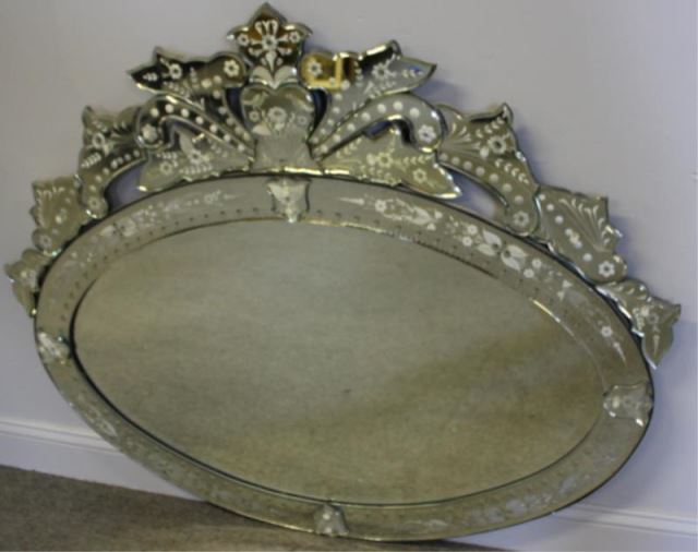 Appraisal: Contemporary Oval Venetian Mirror From a New Rochelle NY estate