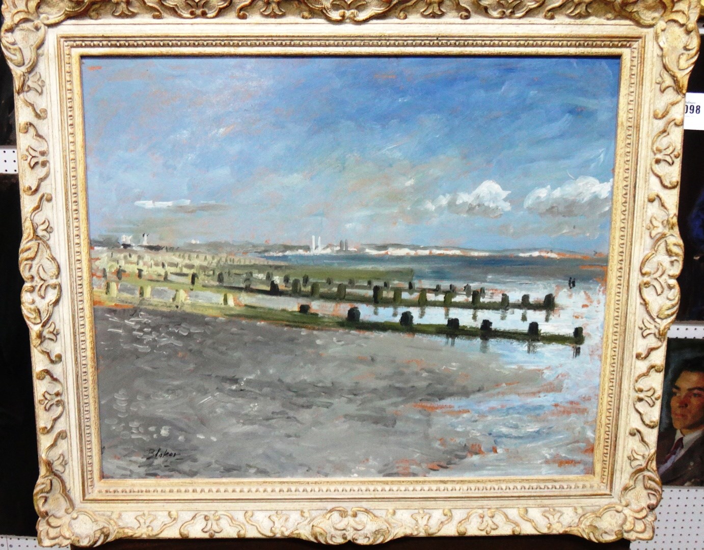 Appraisal: Michael Blaker th century Looking East from Worthing Beach oil