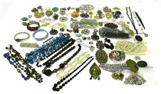 Appraisal: COSTUME JEWELRY including some signed pieces many pins necklaces bracelets