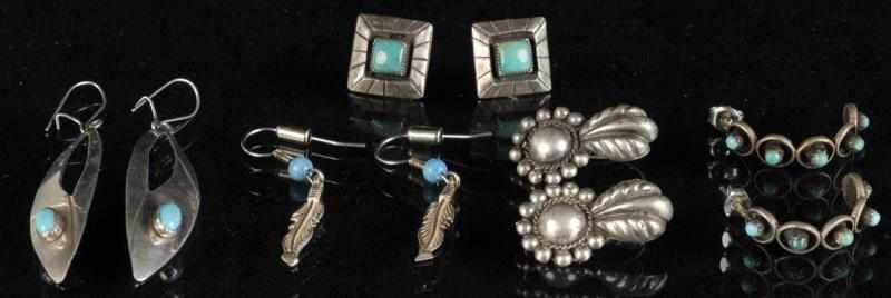 Appraisal: Lot of Native American Indian Earring Pairs Description Includes five