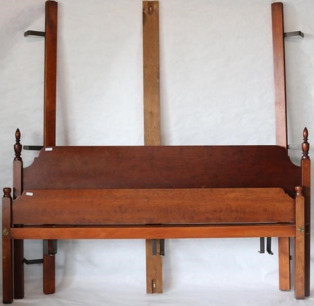 Appraisal: ELDRED WHEELER BED CHERRY WOOD KING SIZE LOWPOSTER BED URN