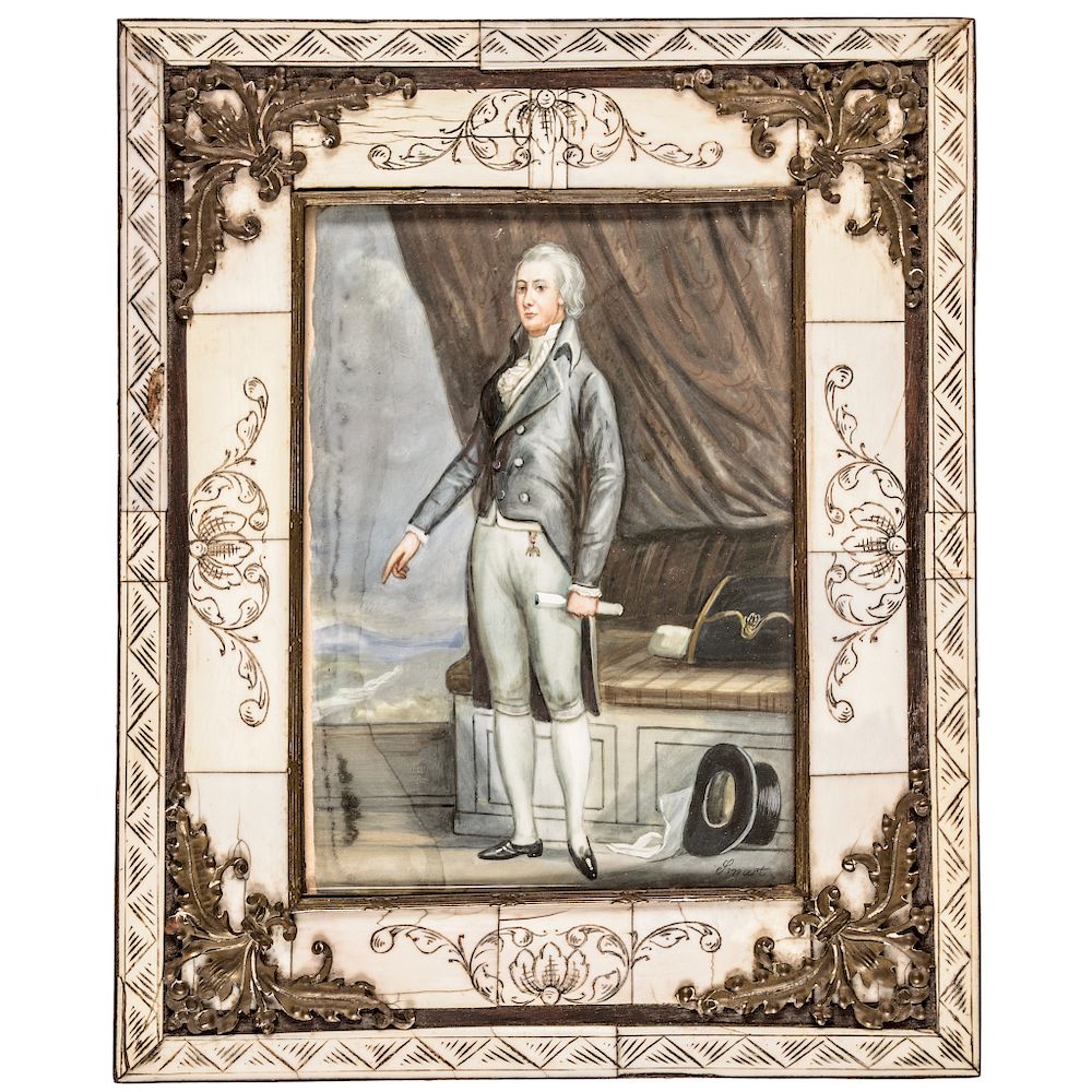 Appraisal: William Pitt the Younger Miniature Watercolor of the British Prime