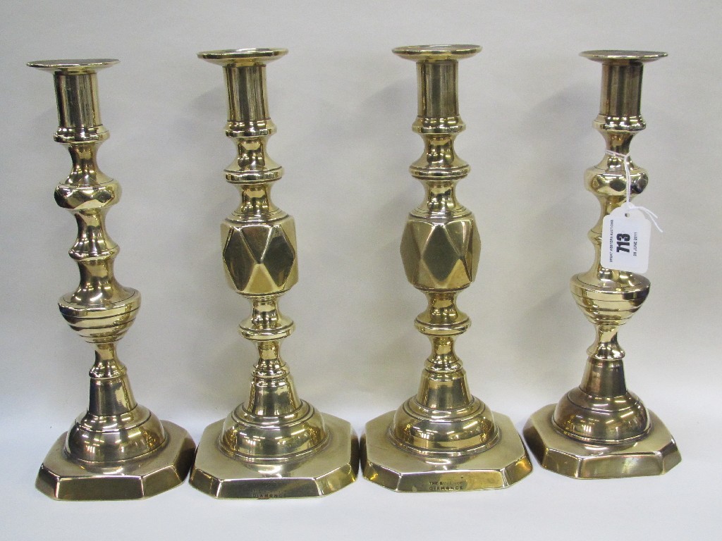 Appraisal: Pair brass queen of diamonds candl