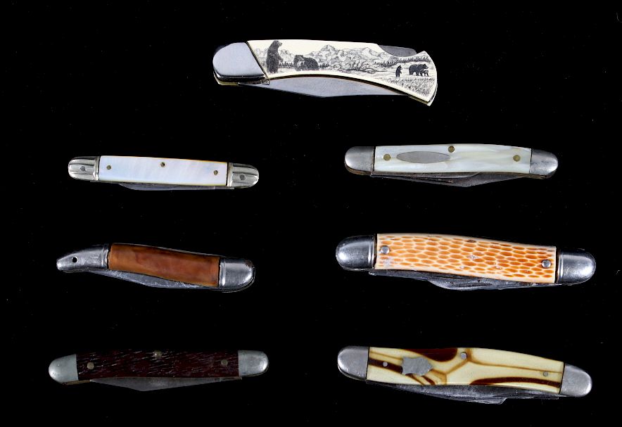 Appraisal: Collection of Seven Vintage Pocket Knives Featured in this lot