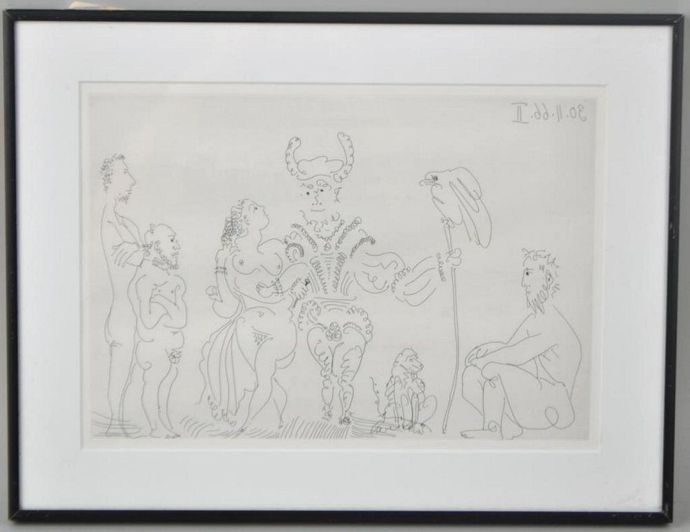 Appraisal: Picasso Etching Le Cocu et Sa Famille Pablo Picasso Spanish