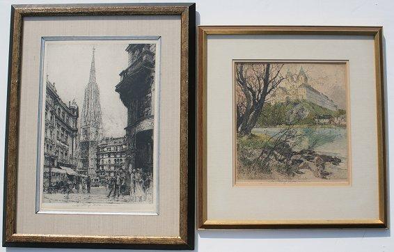 Appraisal: KASIMIR Luigi Austrian - Etchings estate signed ''Melk on the