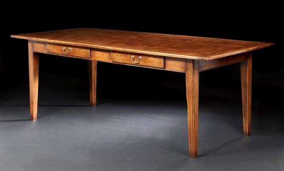 Appraisal: Provincial Oak Farmhouse Table the rectangular top above a frieze