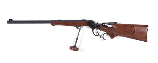 Appraisal: Winchester Low Wall - cal single shot rifle SN walnut