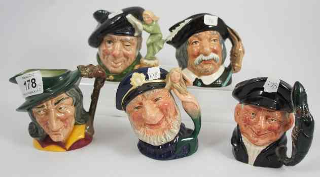 Appraisal: Royal Doulton Small Character Jugs Pied Piper D Sancho Panca