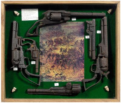 Appraisal: Case with dug relics four handguns and two partial guns