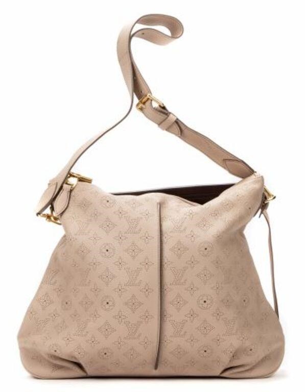 Appraisal: Louis Vuitton Mahina Selene MM hand shoulder bag in beige