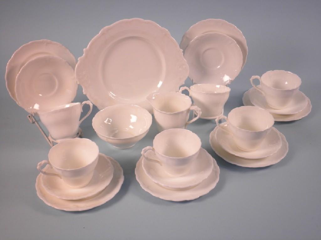 Appraisal: A Paragon porcelain white glazed tea service