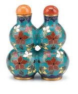 Appraisal: Chinese cloisonne enamel and gilt metal double chamber snuff bottle