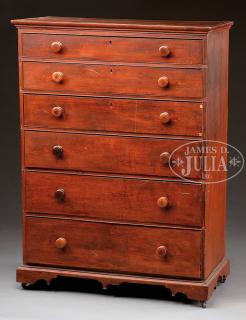 Appraisal: NEW ENGLAND CHIPPENDALE BIRCH TALL CHEST OF DRAWERS Late th