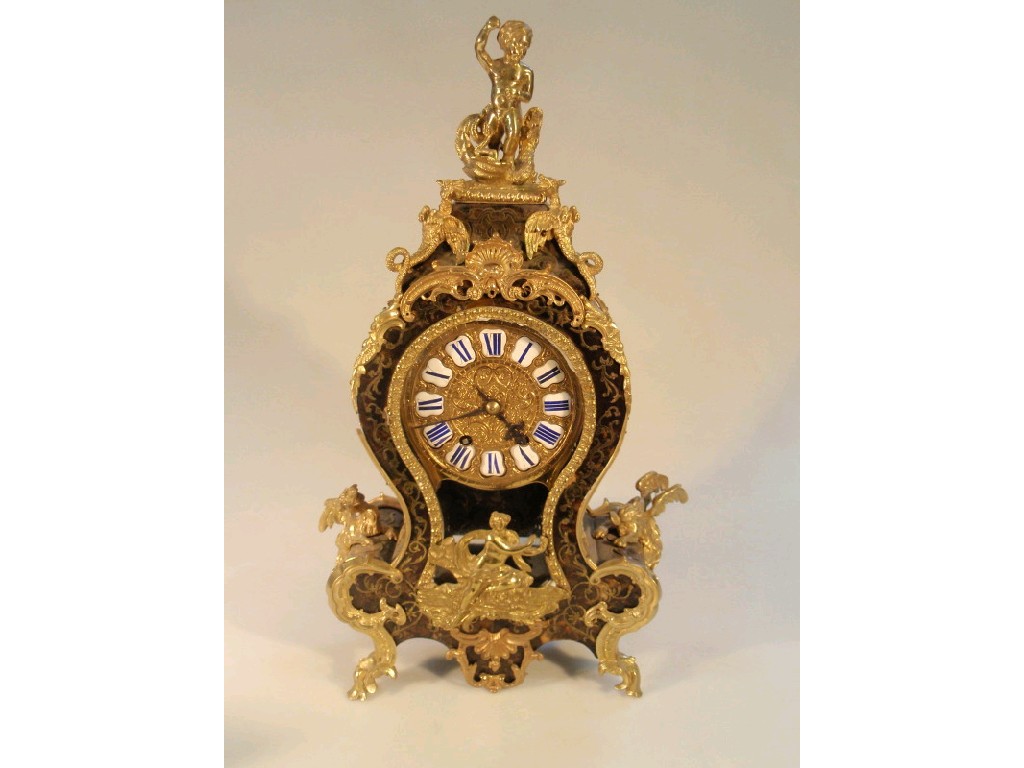 Appraisal: A thC French 'boule' bracket clock in the Louis XV