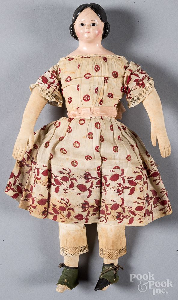 Appraisal: Greiner type papier-m ch doll Greiner type papier-m ch doll